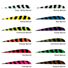 Trueflight Feathers - 4" Parabolic RW barred green