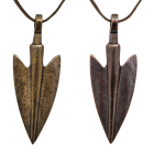 Anhänger Pfeilspitze mit Lederband bronze